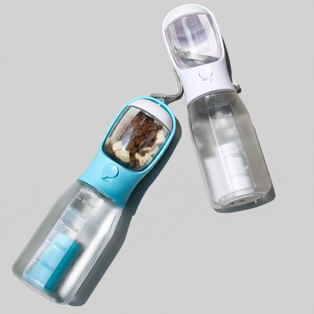Portable Dog Water Bottle with Temperature Indicator for Walks & Hiking, 300ml or 600ml