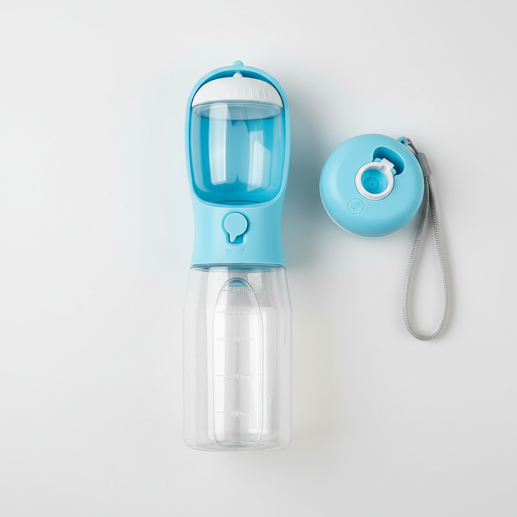 Portable Dog Water Bottle with Temperature Indicator for Walks & Hiking, 300ml or 600ml