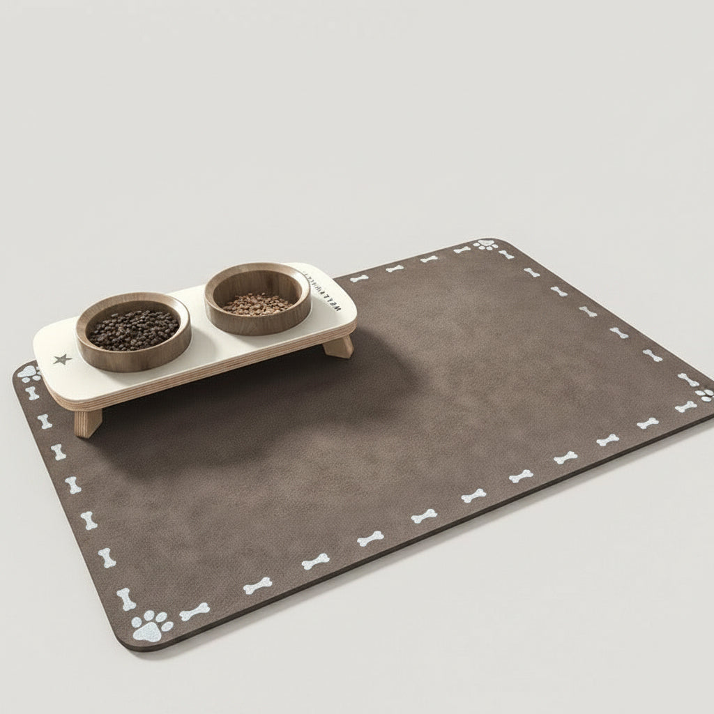 Quick-Dry Diatom Mud Pet Feeding Mat for Dogs & Cats, Absorbent and Anti-Slip