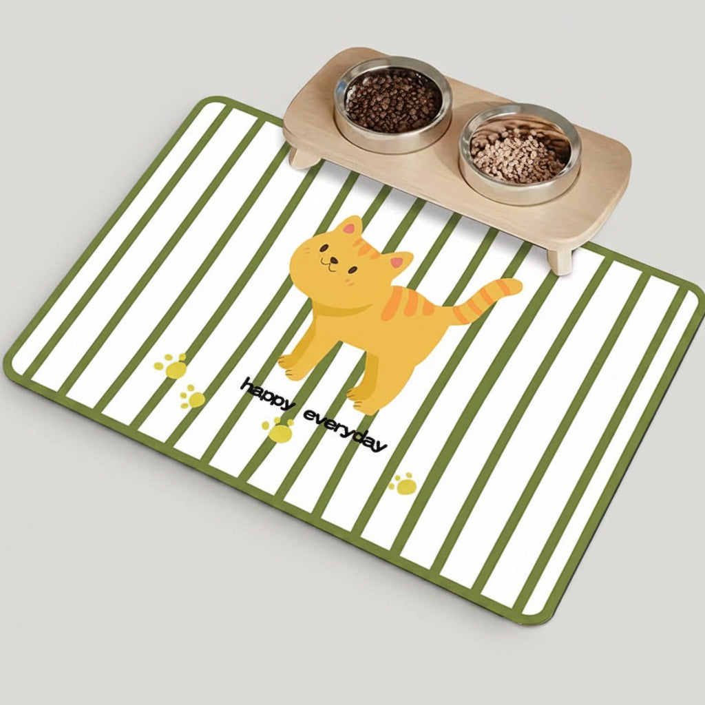 Quick-Dry Diatom Mud Pet Feeding Mat for Dogs & Cats, Absorbent and Anti-Slip