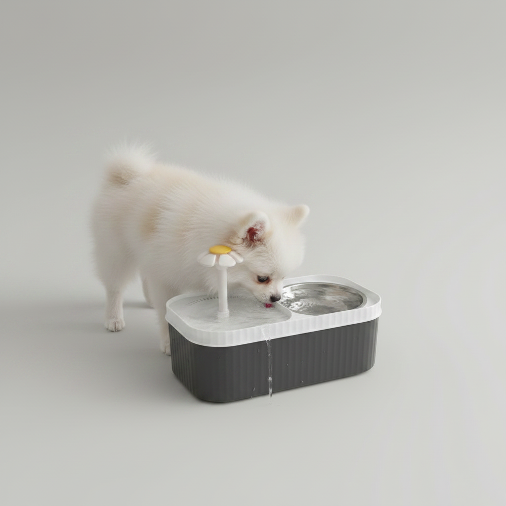 Quiet USB Pet Water Fountain for Cats & Small Dogs, Carbon Filter, Wide Drinking Platform