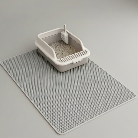 Double-Layer Honeycomb Cat Litter Mat, Waterproof EVA, Foldable, Traps Scattered Litter