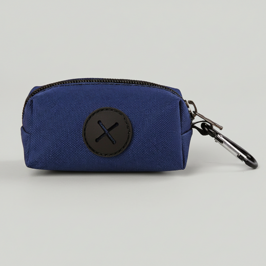 Canvas Dog Walking Pouch and Poop Bag Holder with Zipper and Metal Carabiner Clip