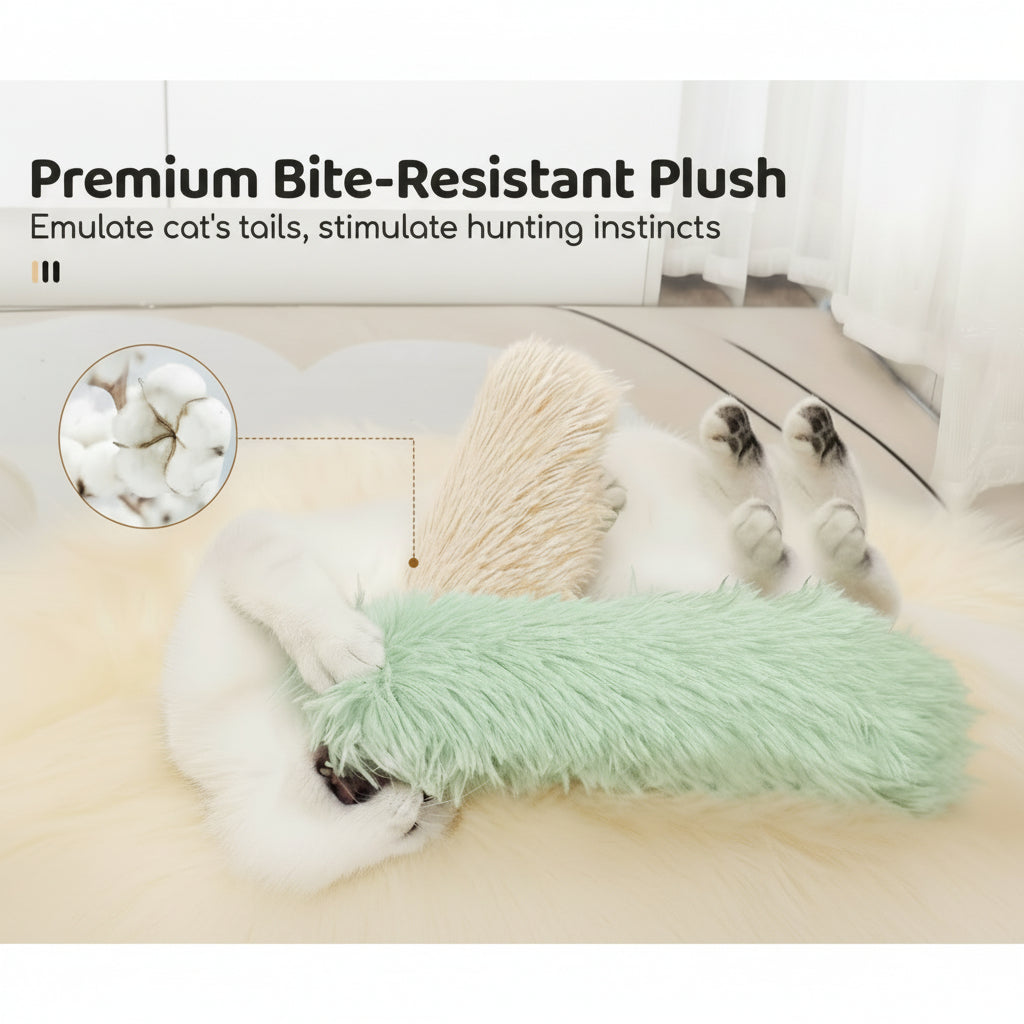 Catnip Plush Pillow Toy for Cats, Soft PP Cotton Kicker for Pouncing and Play, 25 cm