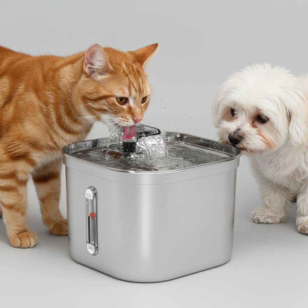 Quiet Circulating Pet Water Fountain for Cats & Small Dogs, Filtered, Under 35 dB, BPA-Free