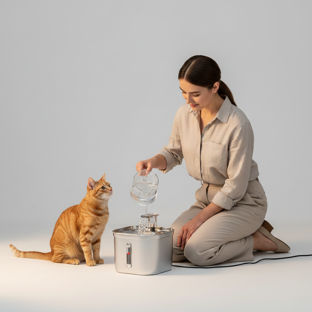 Quiet Circulating Pet Water Fountain for Cats & Small Dogs, Filtered, Under 35 dB, BPA-Free