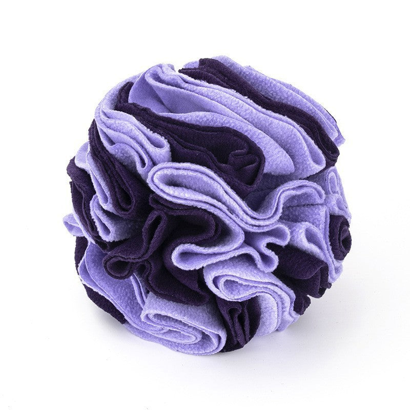 Snuffle Ball Treat Toy for Dogs & Cats, Soft Fleece Foraging Ball, Machine Washable