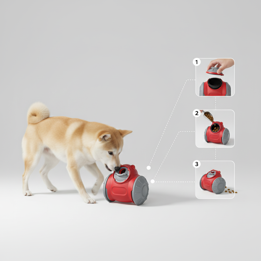 Wobble Treat Dispensing Dog Toy with Adjustable Slow Feeding, Food-Grade ABS, No Batteries