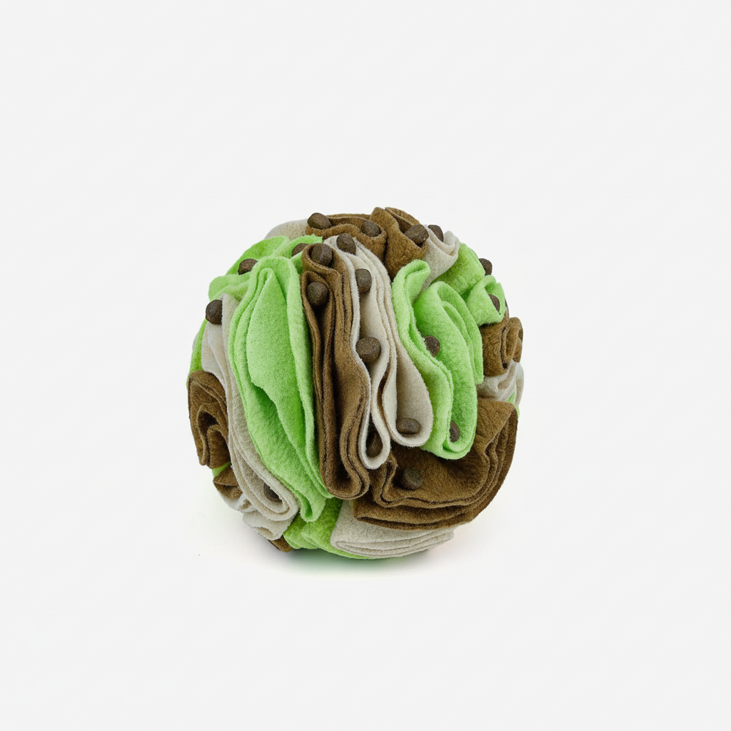 Snuffle Ball Treat Toy for Dogs & Cats, Soft Fleece Foraging Ball, Machine Washable
