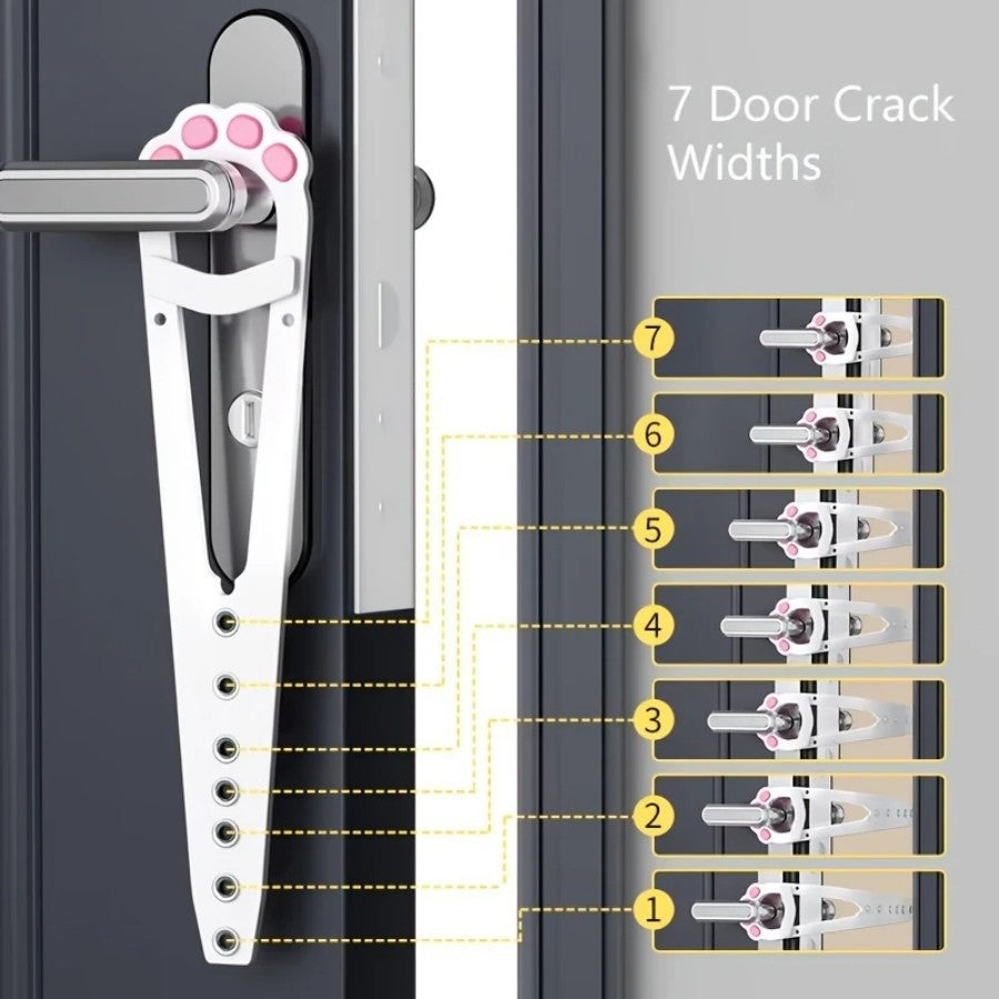 No-Drill Adjustable Cat Door Strap Latch, Lets Cats Through While Keeping Larger Pets Out