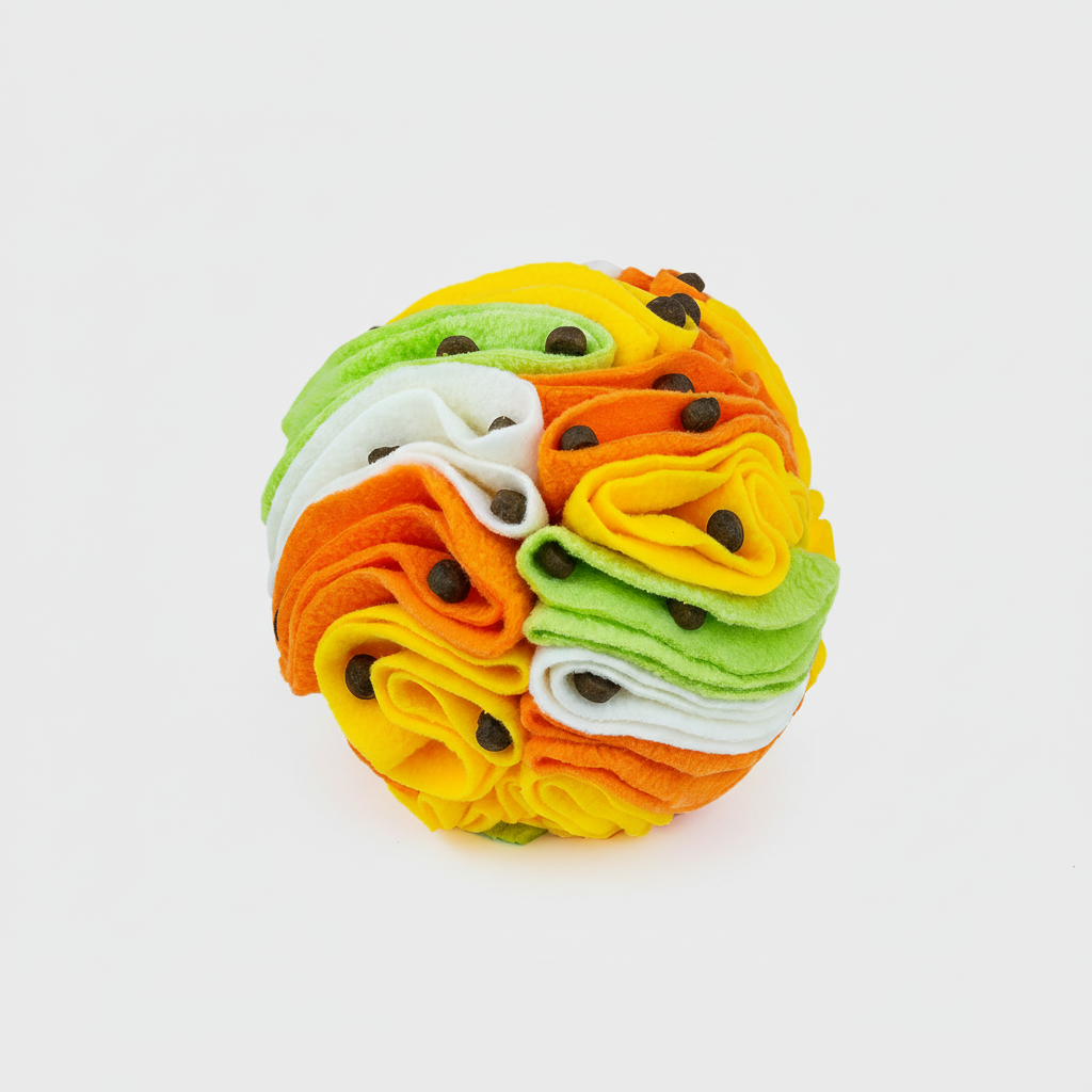 Snuffle Ball Treat Toy for Dogs & Cats, Soft Fleece Foraging Ball, Machine Washable