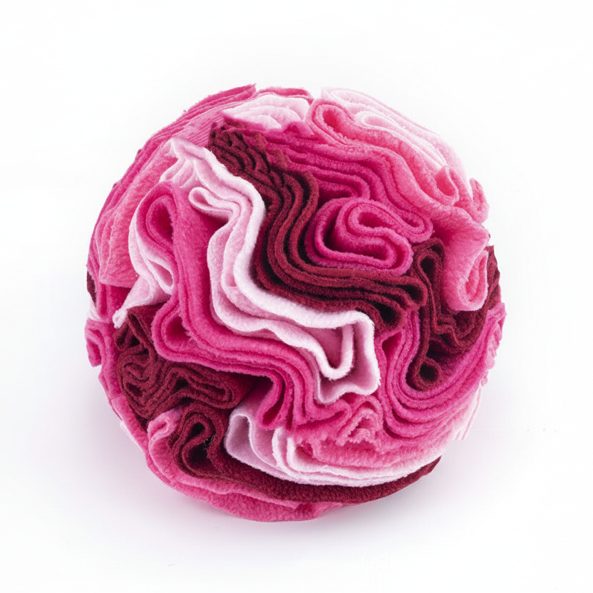 Snuffle Ball Treat Toy for Dogs & Cats, Soft Fleece Foraging Ball, Machine Washable