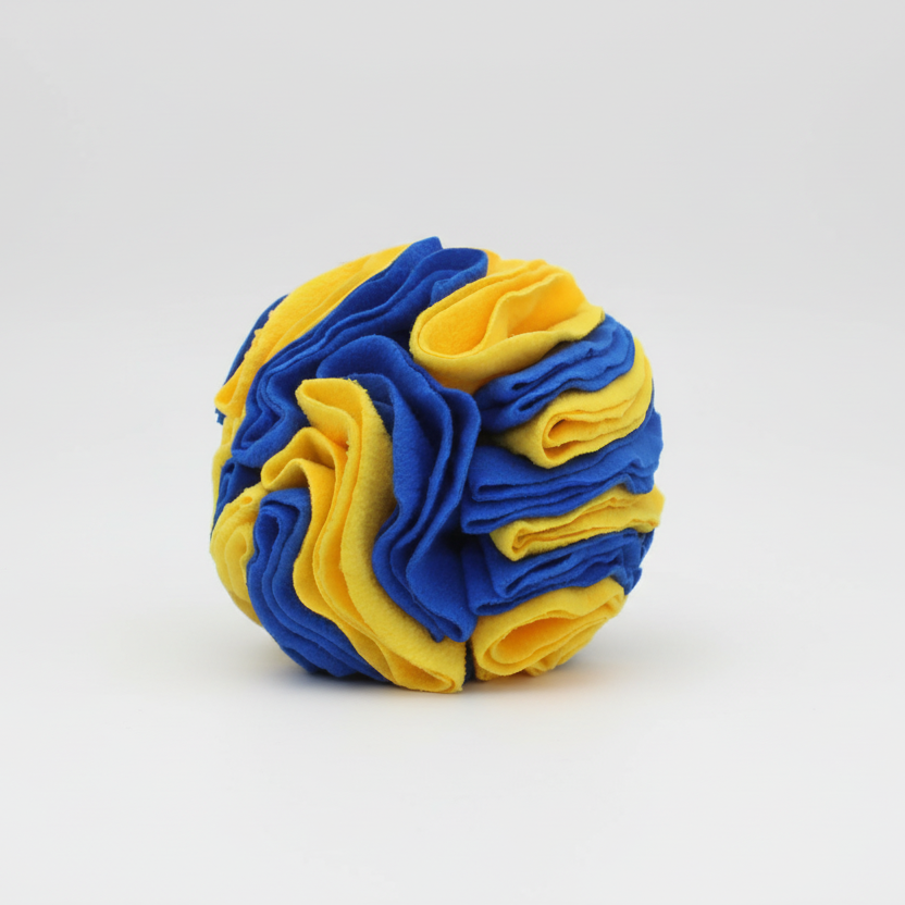 Snuffle Ball Treat Toy for Dogs & Cats, Soft Fleece Foraging Ball, Machine Washable