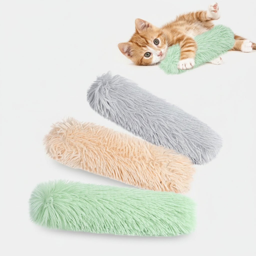 Catnip Plush Pillow Toy for Cats, Soft PP Cotton Kicker for Pouncing and Play, 25 cm