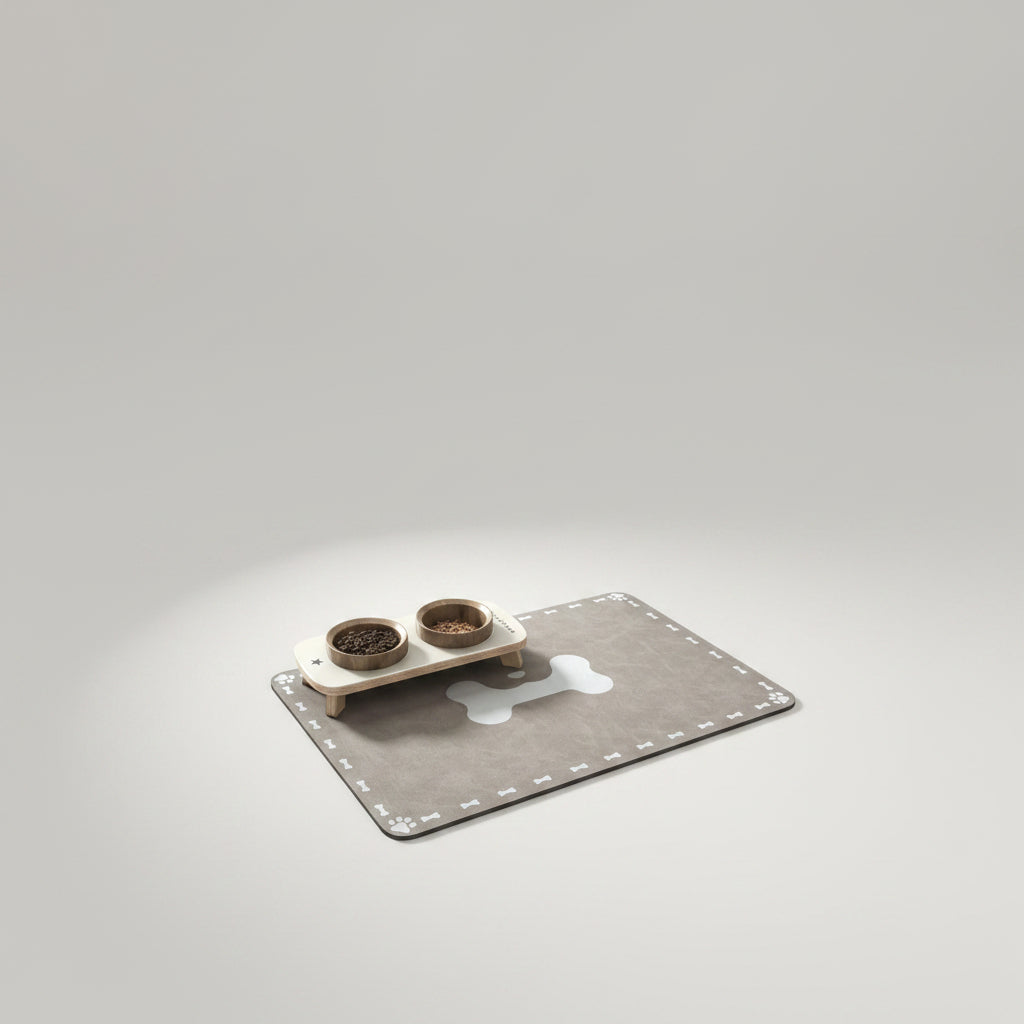 Quick-Dry Diatom Mud Pet Feeding Mat for Dogs & Cats, Absorbent and Anti-Slip