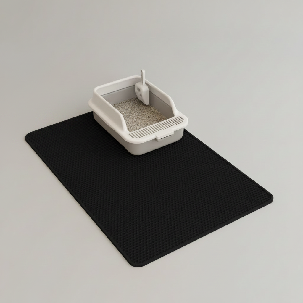 Double-Layer Honeycomb Cat Litter Mat, Waterproof EVA, Foldable, Traps Scattered Litter
