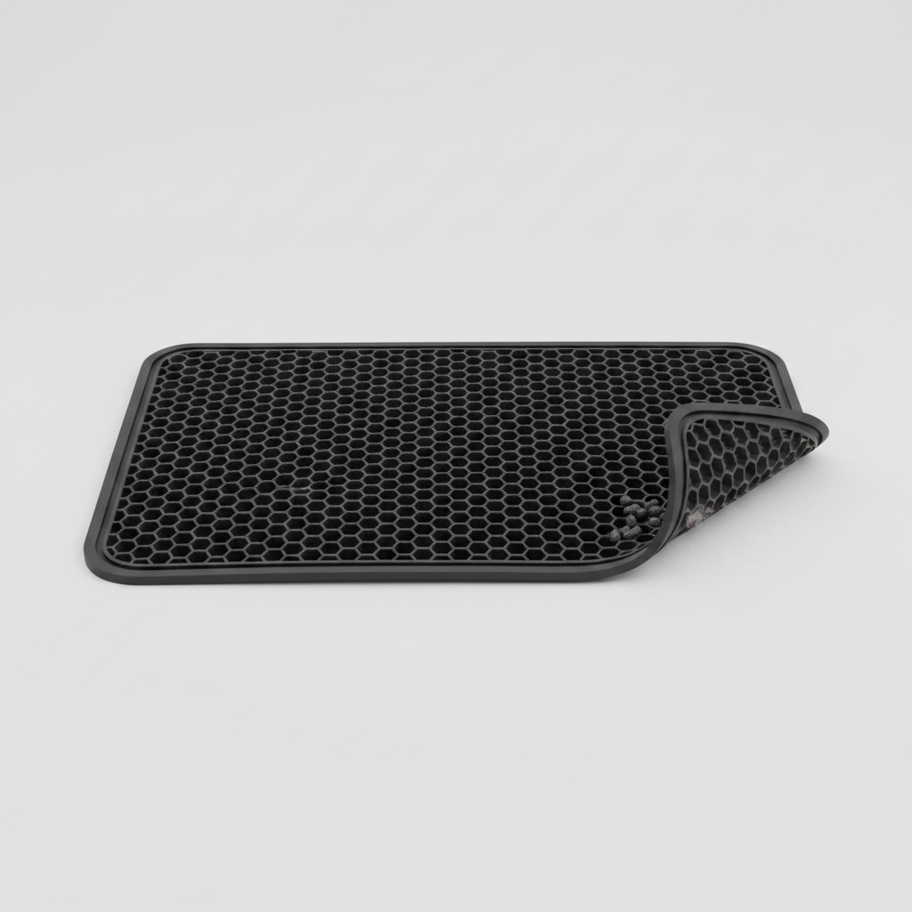 Double-Layer Honeycomb Cat Litter Mat, Waterproof EVA, Foldable, Traps Scattered Litter