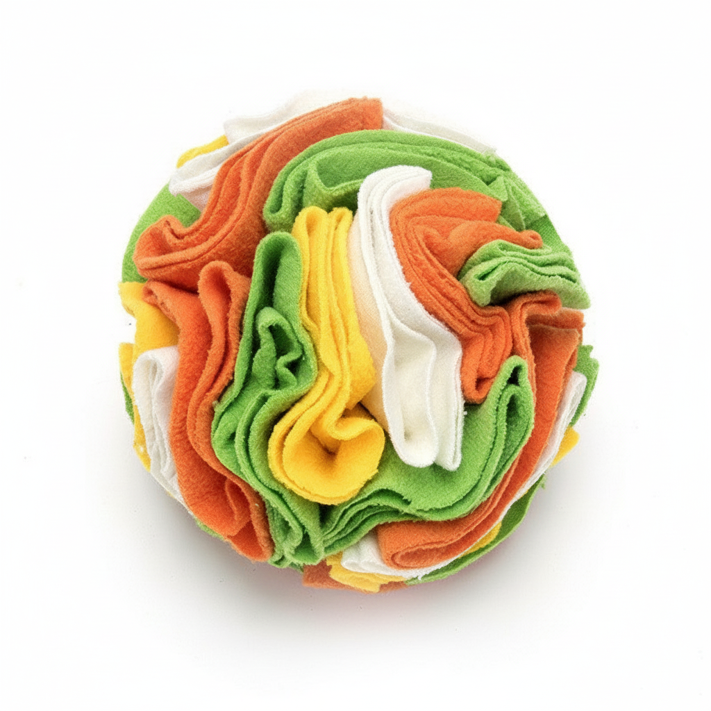 Snuffle Ball Treat Toy for Dogs & Cats, Soft Fleece Foraging Ball, Machine Washable