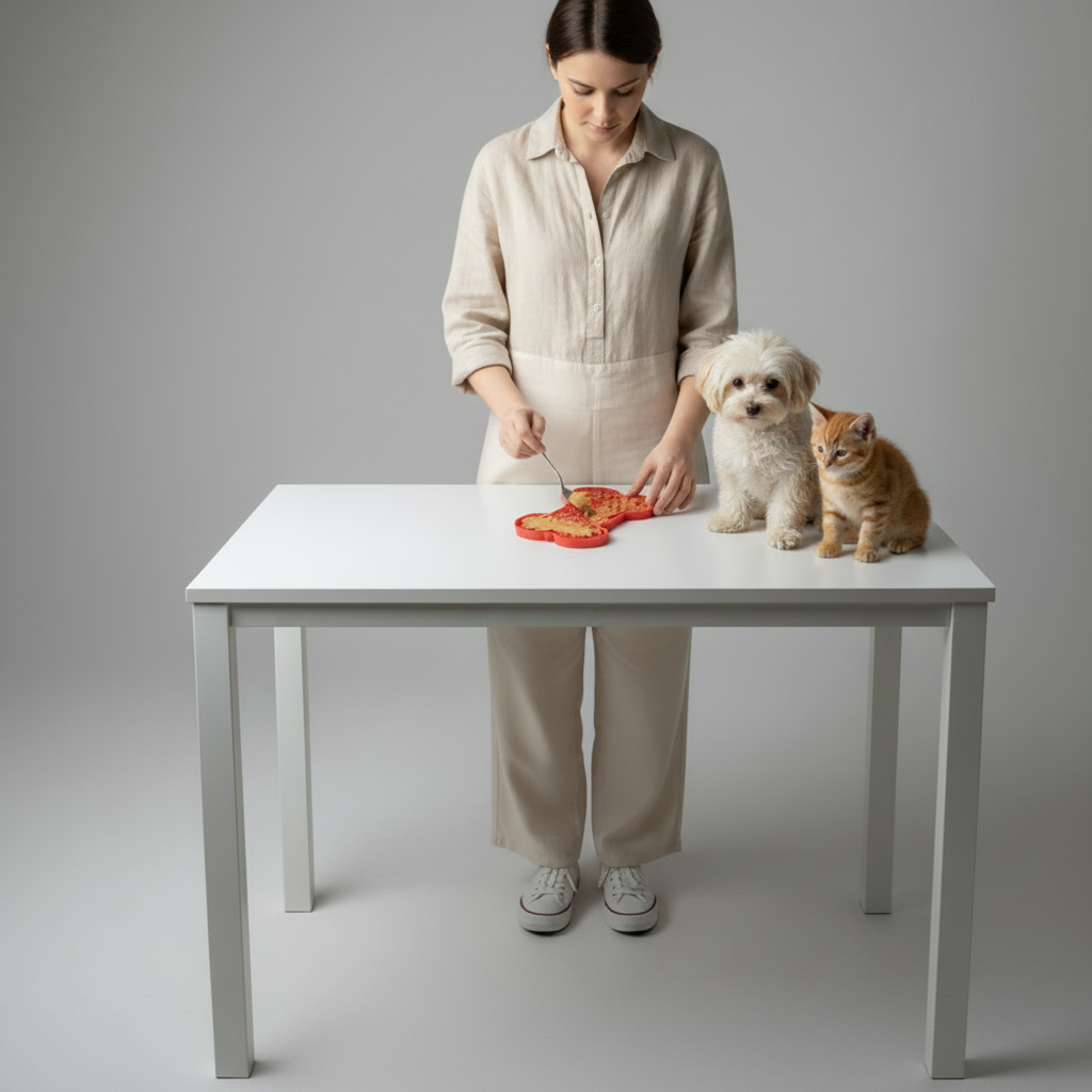 Silicone Lick Mat for Dogs & Cats, Slow Feeder Pad for Wet Food, Non-Slip, Dishwasher Safe