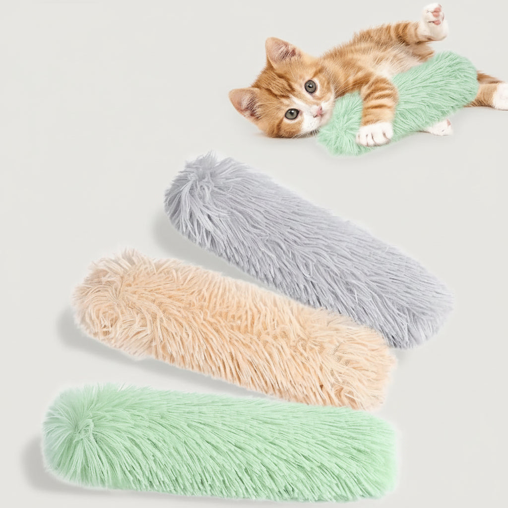 Catnip Plush Pillow Toy for Cats, Soft PP Cotton Kicker for Pouncing and Play, 25 cm