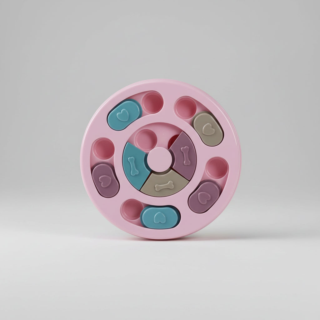 Interactive Puzzle Slow Feeder Toy for Dogs & Cats, Treat Dispensing, Non-Slip Base
