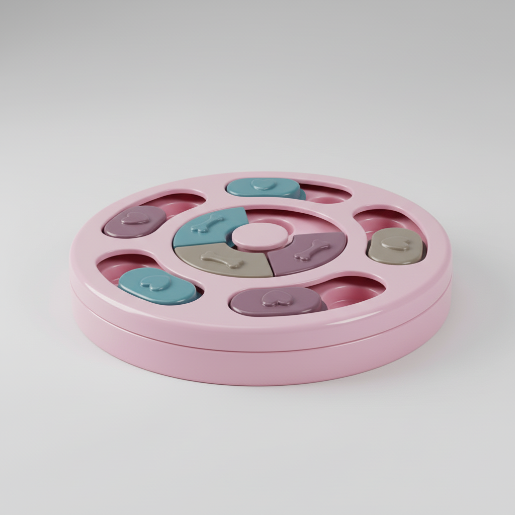 Interactive Puzzle Slow Feeder Toy for Dogs & Cats, Treat Dispensing, Non-Slip Base