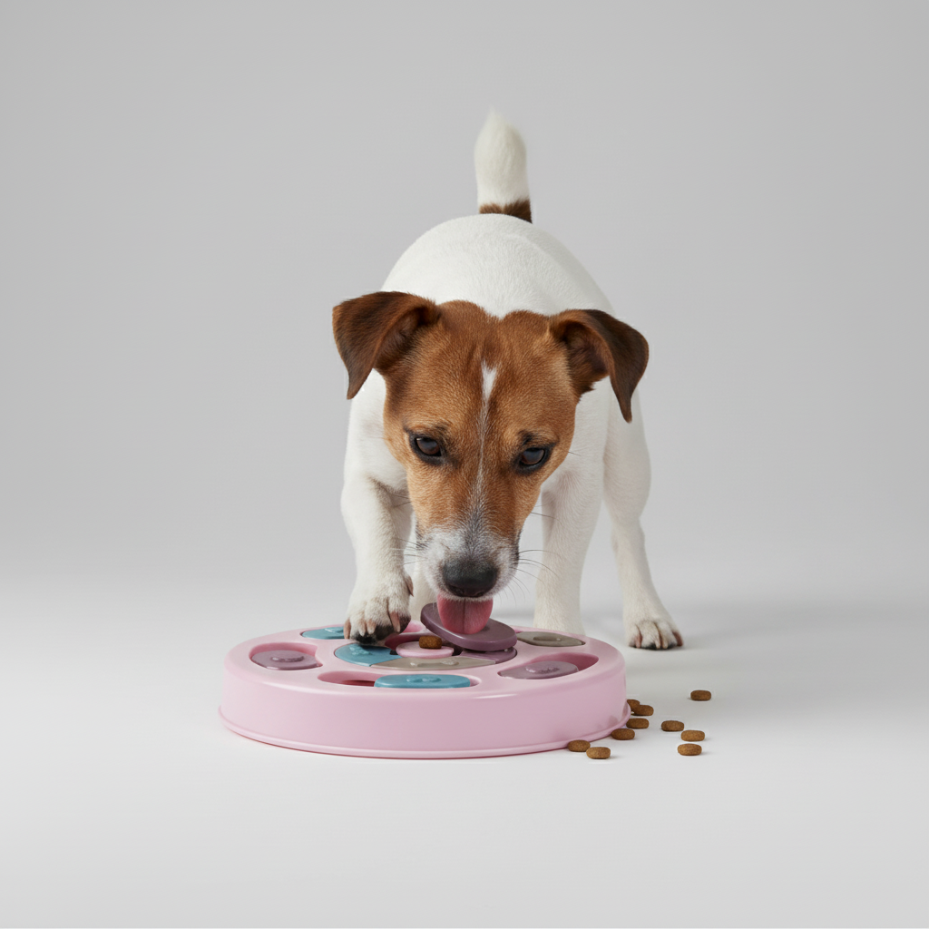 Interactive Puzzle Slow Feeder Toy for Dogs & Cats, Treat Dispensing, Non-Slip Base