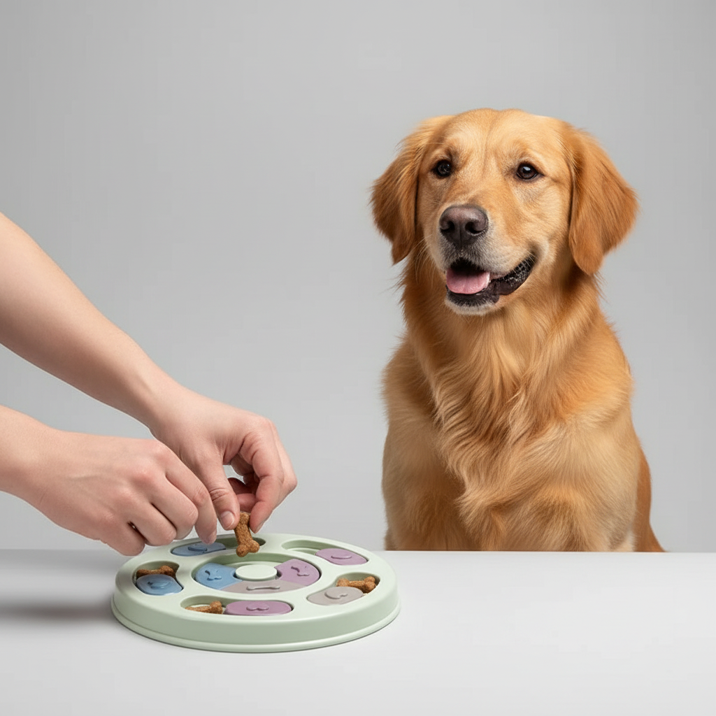 Interactive Puzzle Slow Feeder Toy for Dogs & Cats, Treat Dispensing, Non-Slip Base