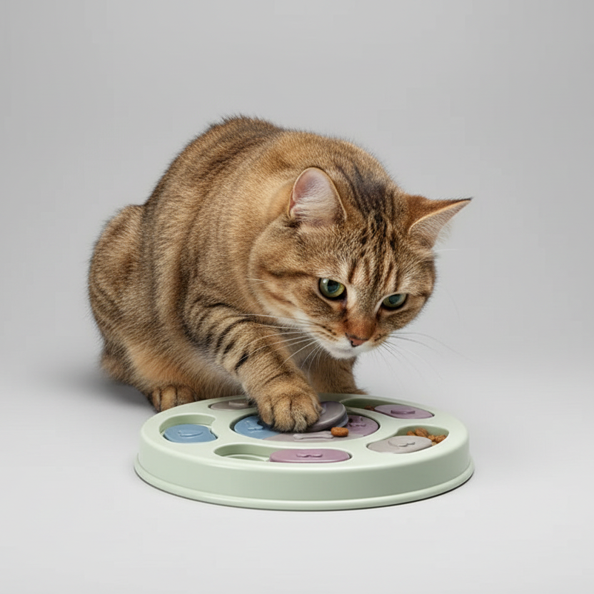 Interactive Puzzle Slow Feeder Toy for Dogs & Cats, Treat Dispensing, Non-Slip Base