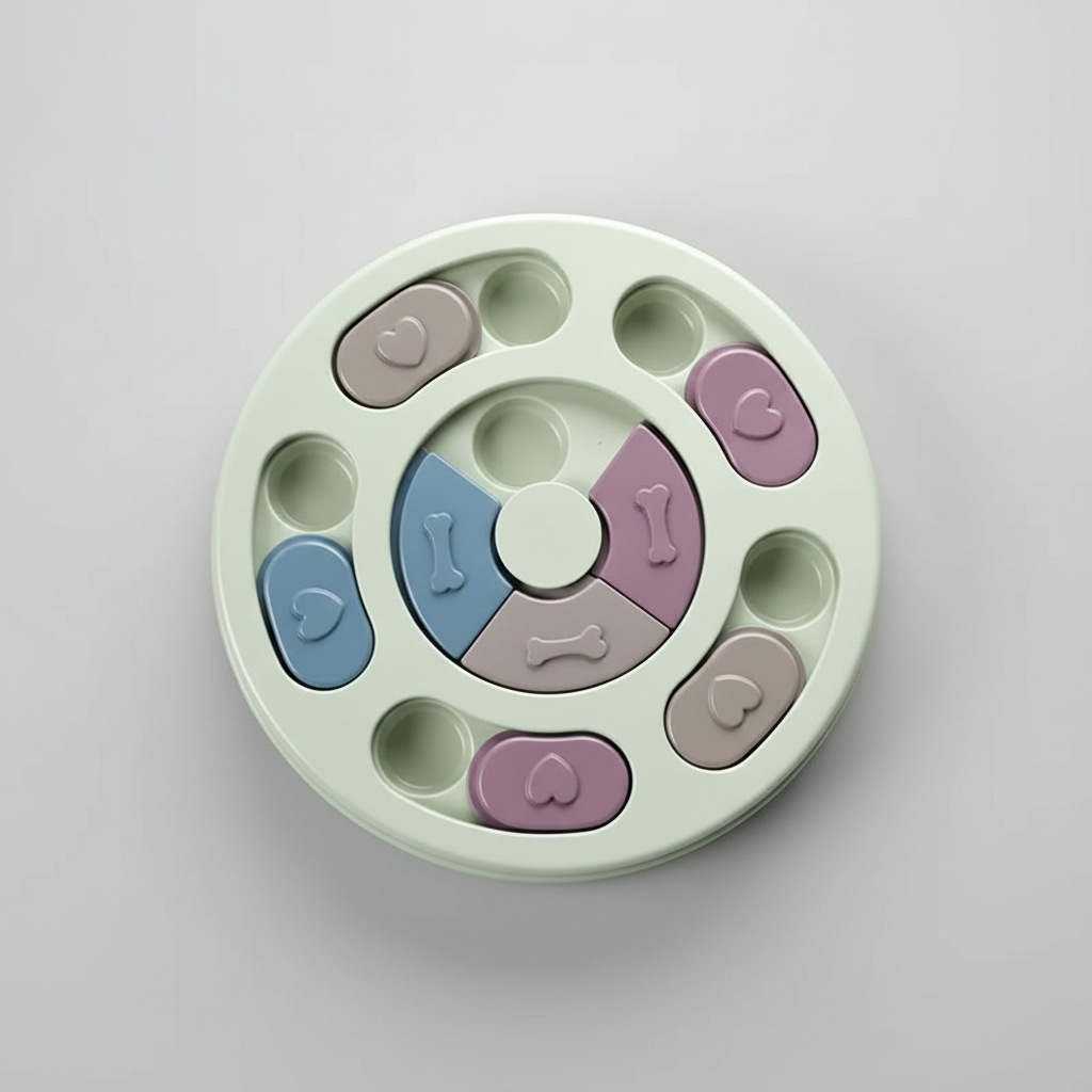 Interactive Puzzle Slow Feeder Toy for Dogs & Cats, Treat Dispensing, Non-Slip Base