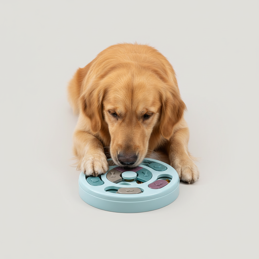 Interactive Puzzle Slow Feeder Toy for Dogs & Cats, Treat Dispensing, Non-Slip Base