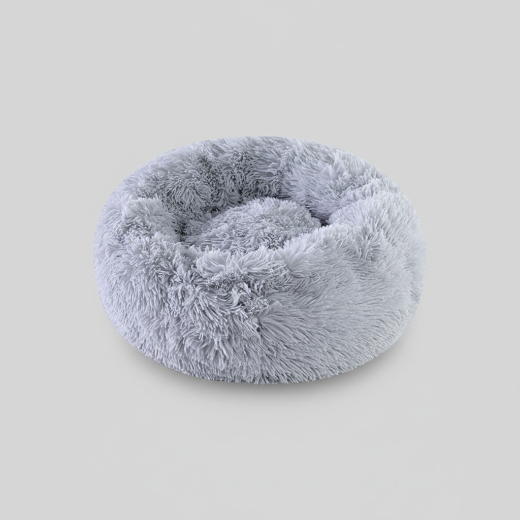 Plush Donut Pet Bed for Cats & Dogs with Raised Edges and Removable Cover, 40 to 70 cm