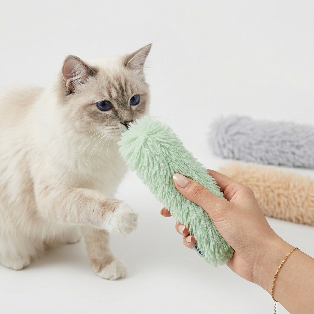 Catnip Plush Pillow Toy for Cats, Soft PP Cotton Kicker for Pouncing and Play, 25 cm