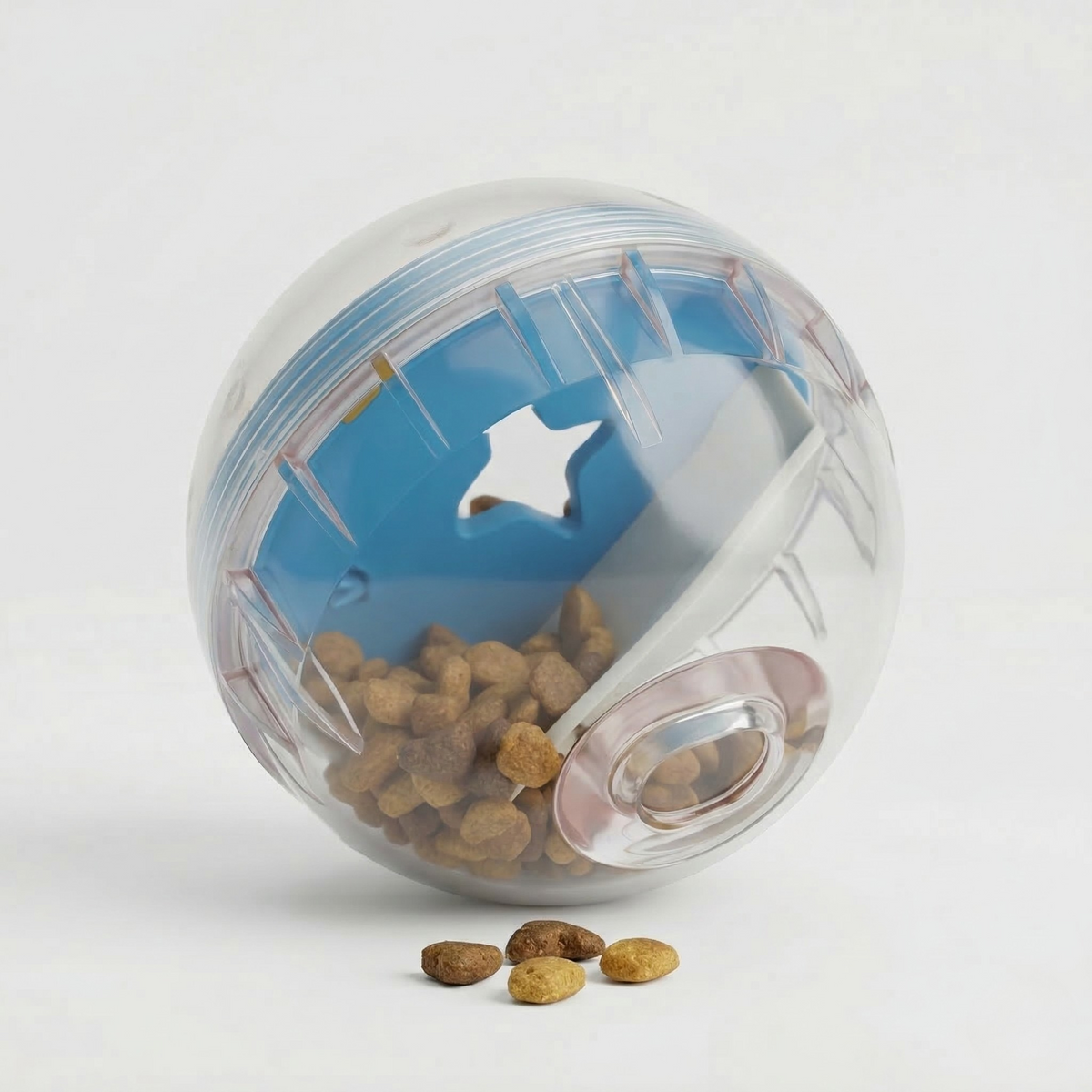 Clear Treat Dispensing Dog Ball for Small to Medium Dogs, BPA-Free, 8.5 cm