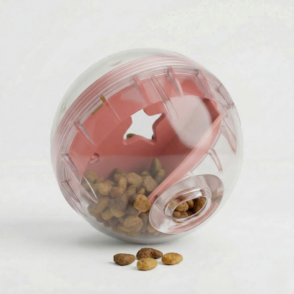 Clear Treat Dispensing Dog Ball for Small to Medium Dogs, BPA-Free, 8.5 cm