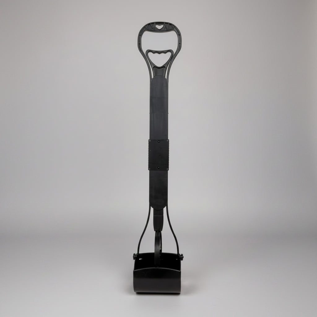 Mr. Peanut's 32-Inch Pooper Scooper for Dogs with Double Spring Jaws and Waste Bin