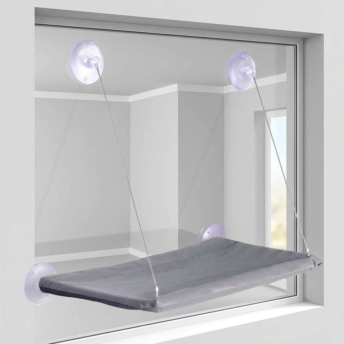 Cat Window Hammock Bed with Suction Cups, Space-Saving Window Perch, Breathable Oxford Fabric
