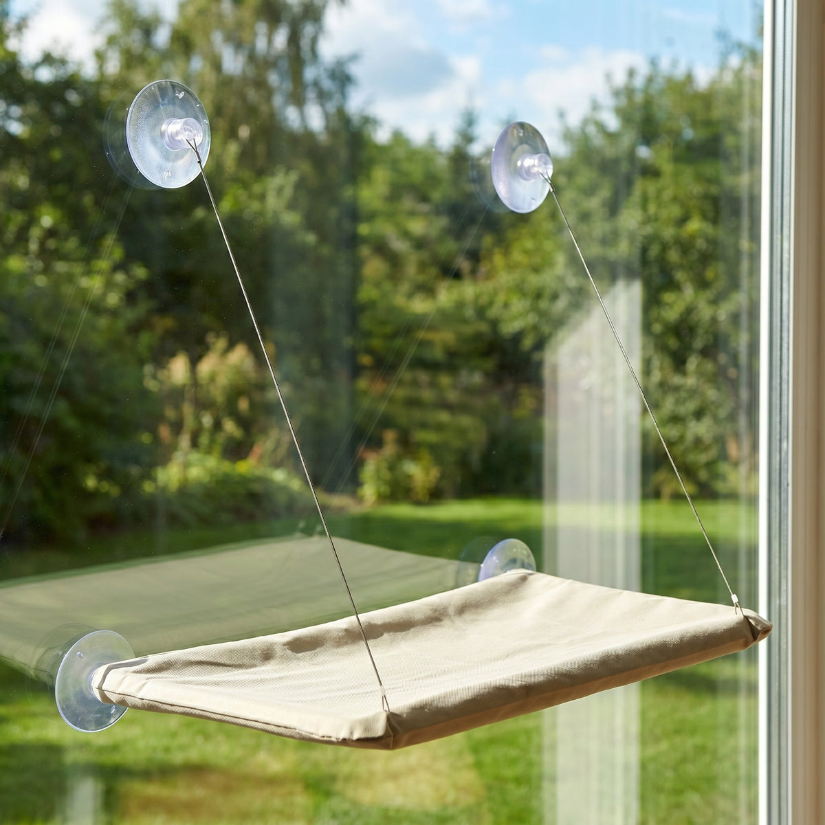 Cat Window Hammock Bed with Suction Cups, Space-Saving Window Perch, Breathable Oxford Fabric