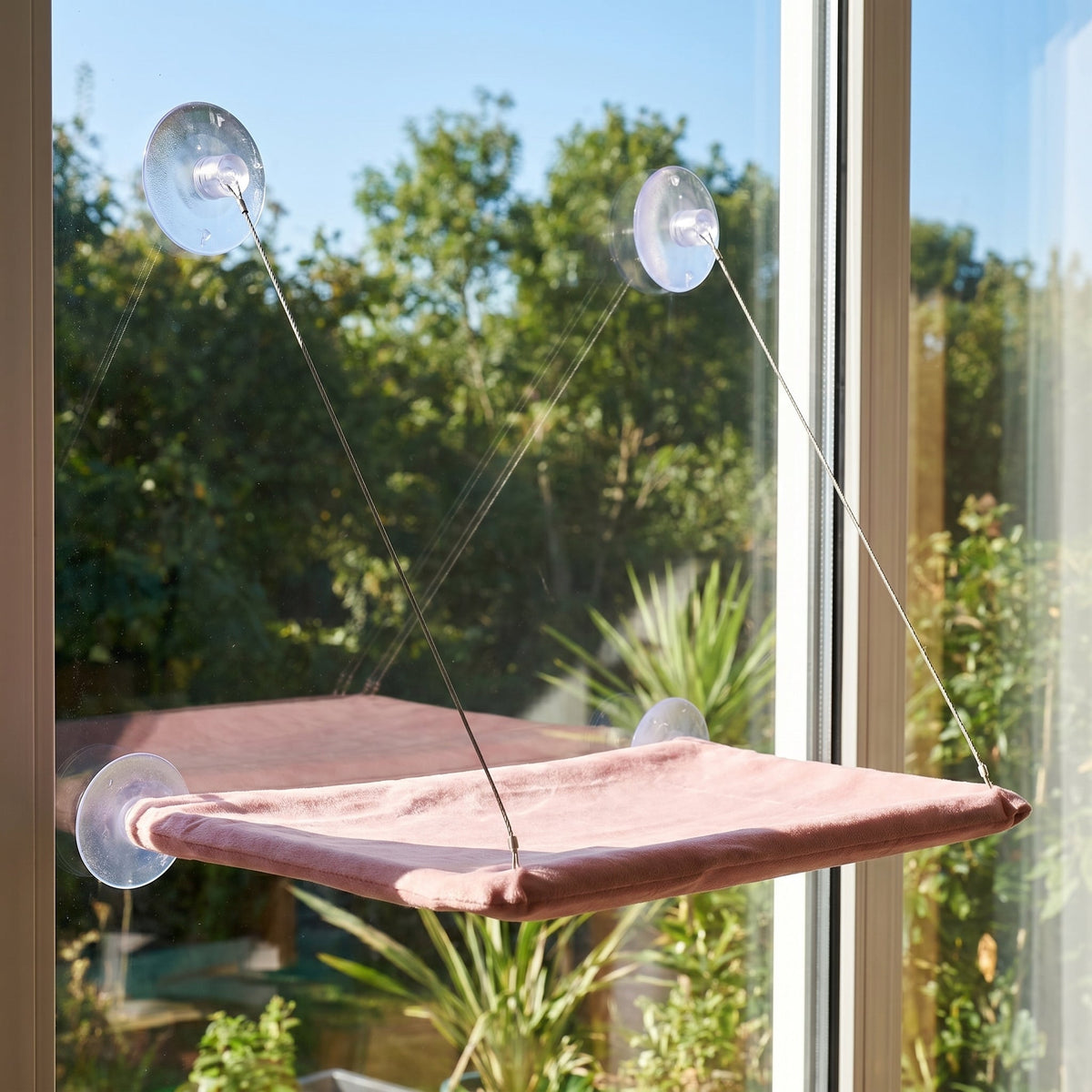 Cat Window Hammock Bed with Suction Cups, Space-Saving Window Perch, Breathable Oxford Fabric