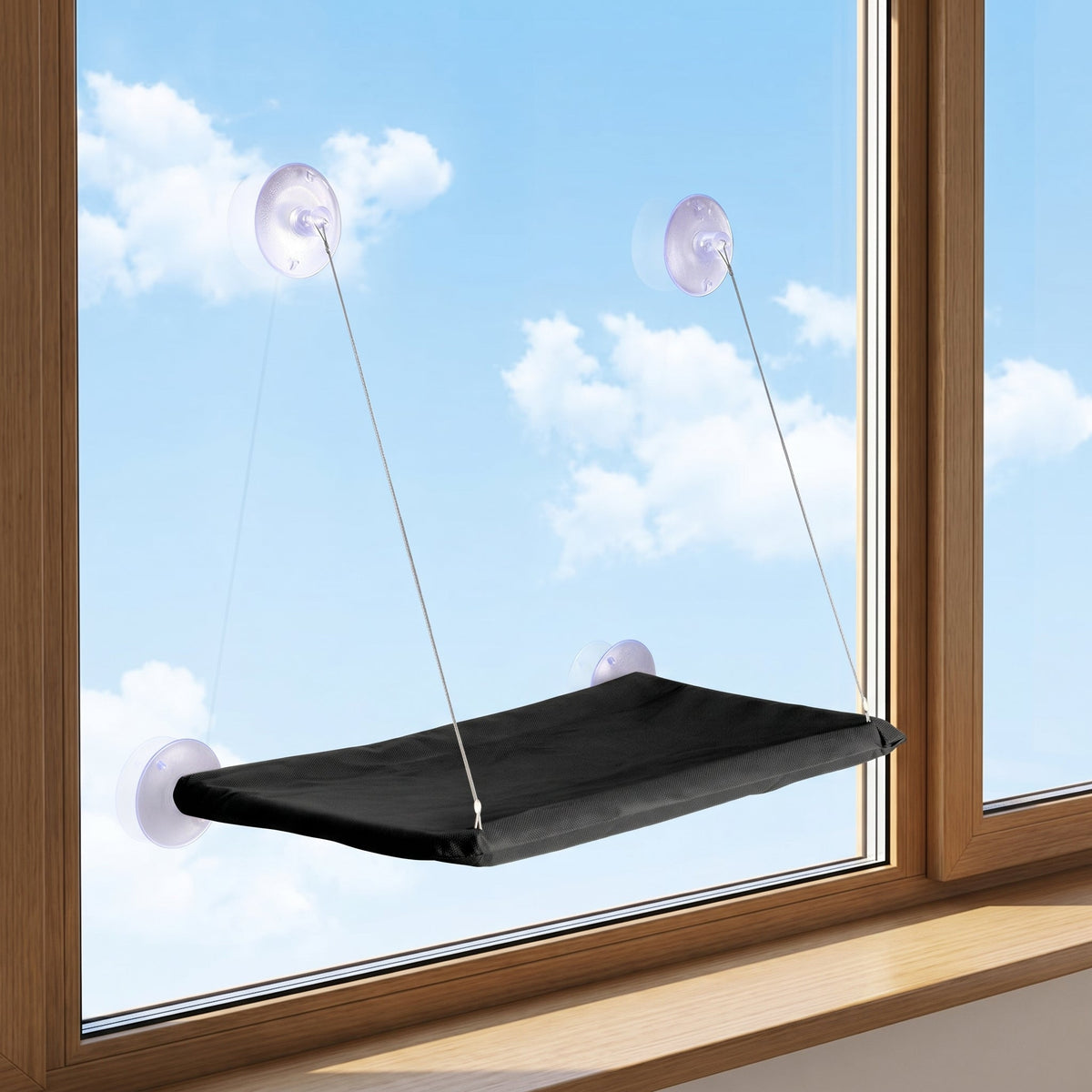 Cat Window Hammock Bed with Suction Cups, Space-Saving Window Perch, Breathable Oxford Fabric