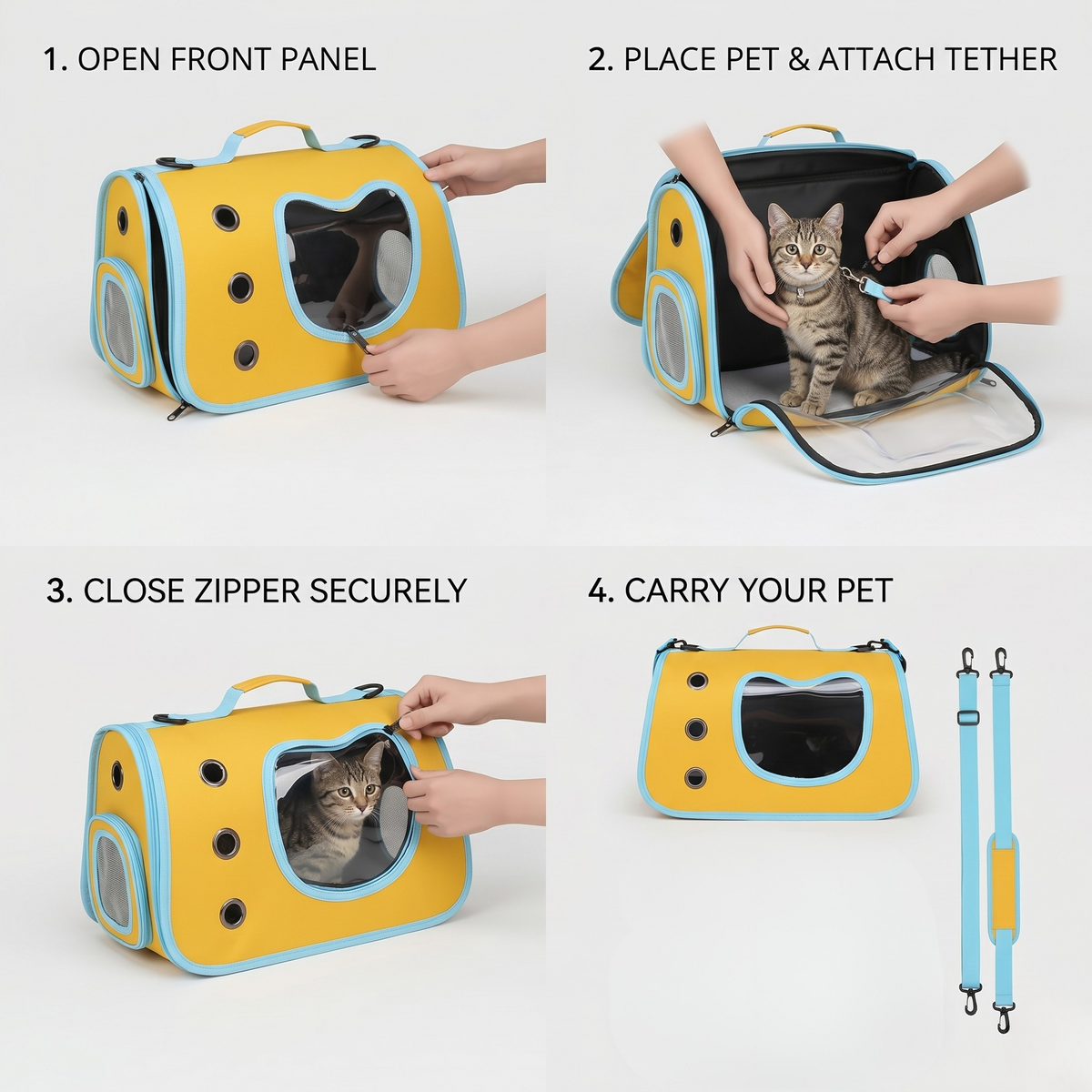 Bubble Window Pet Carrier Backpack for Cats & Small Dogs, Ventilated, 3 Carry Modes