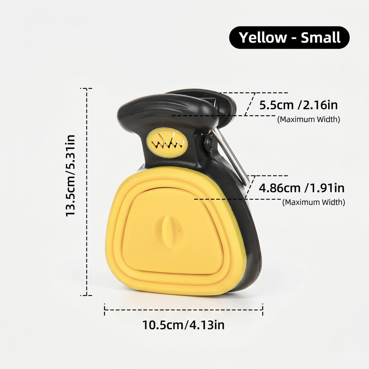 One-Hand Foldable Dog Poop Scooper with Bag Clip and Carabiner, Silicone, Small or Large