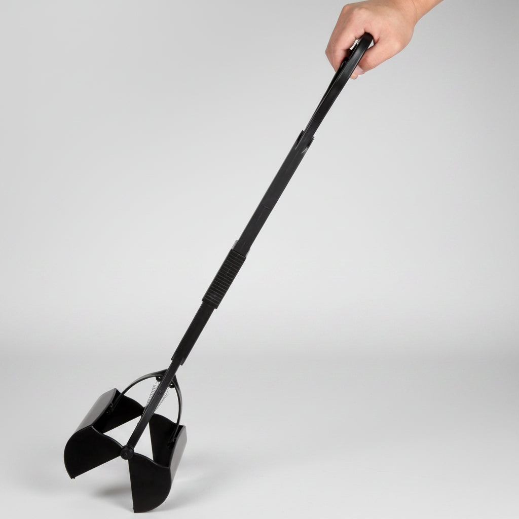 Mr. Peanut's 32-Inch Pooper Scooper for Dogs with Double Spring Jaws and Waste Bin