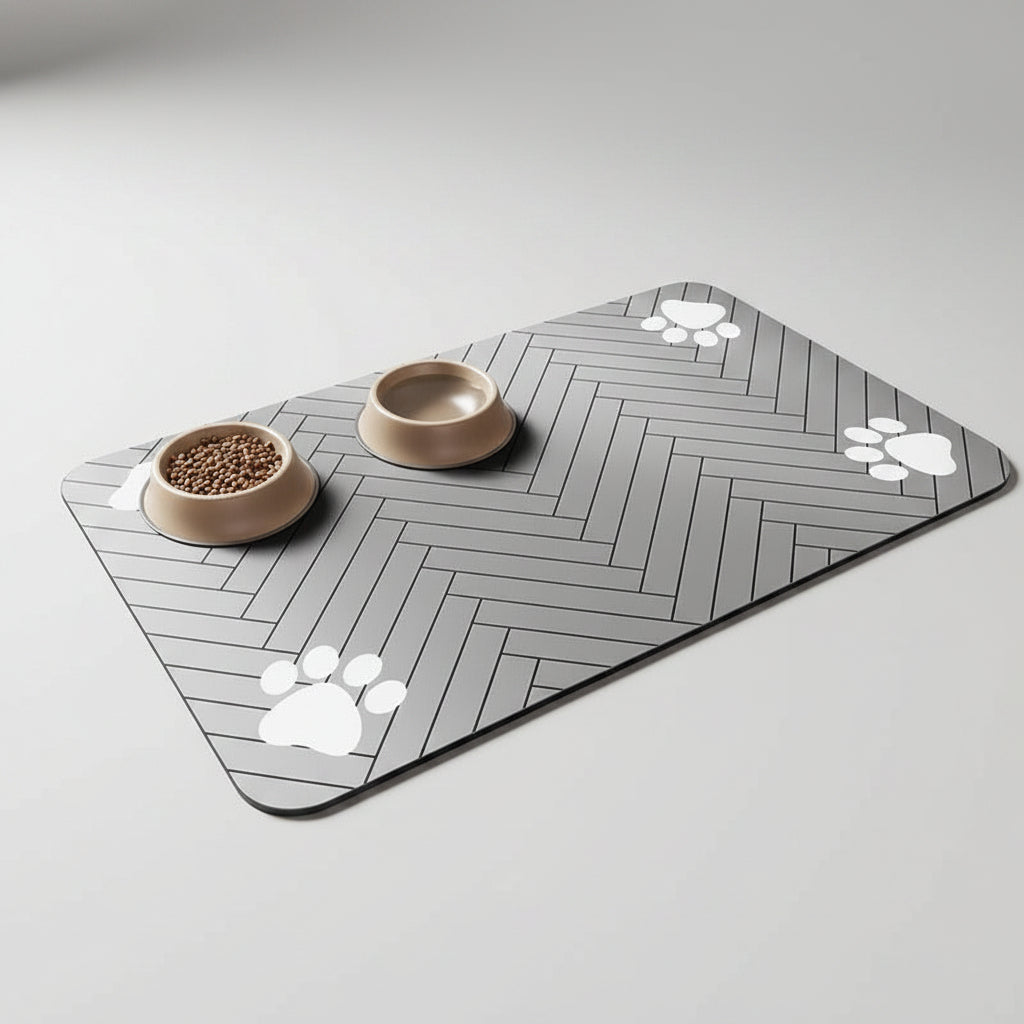 Quick-Dry Diatom Mud Pet Feeding Mat for Dogs & Cats, Absorbent and Anti-Slip