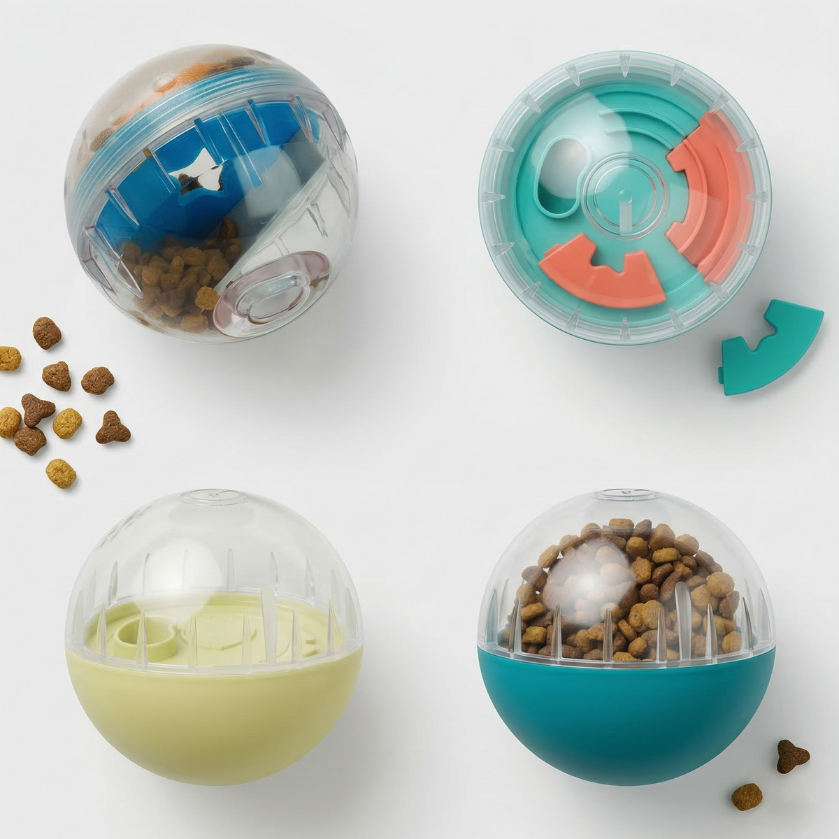 Clear Treat Dispensing Dog Ball for Small to Medium Dogs, BPA-Free, 8.5 cm