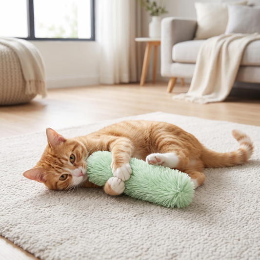 Catnip plush pillow kicker toy for cats, 25 cm soft PP cotton