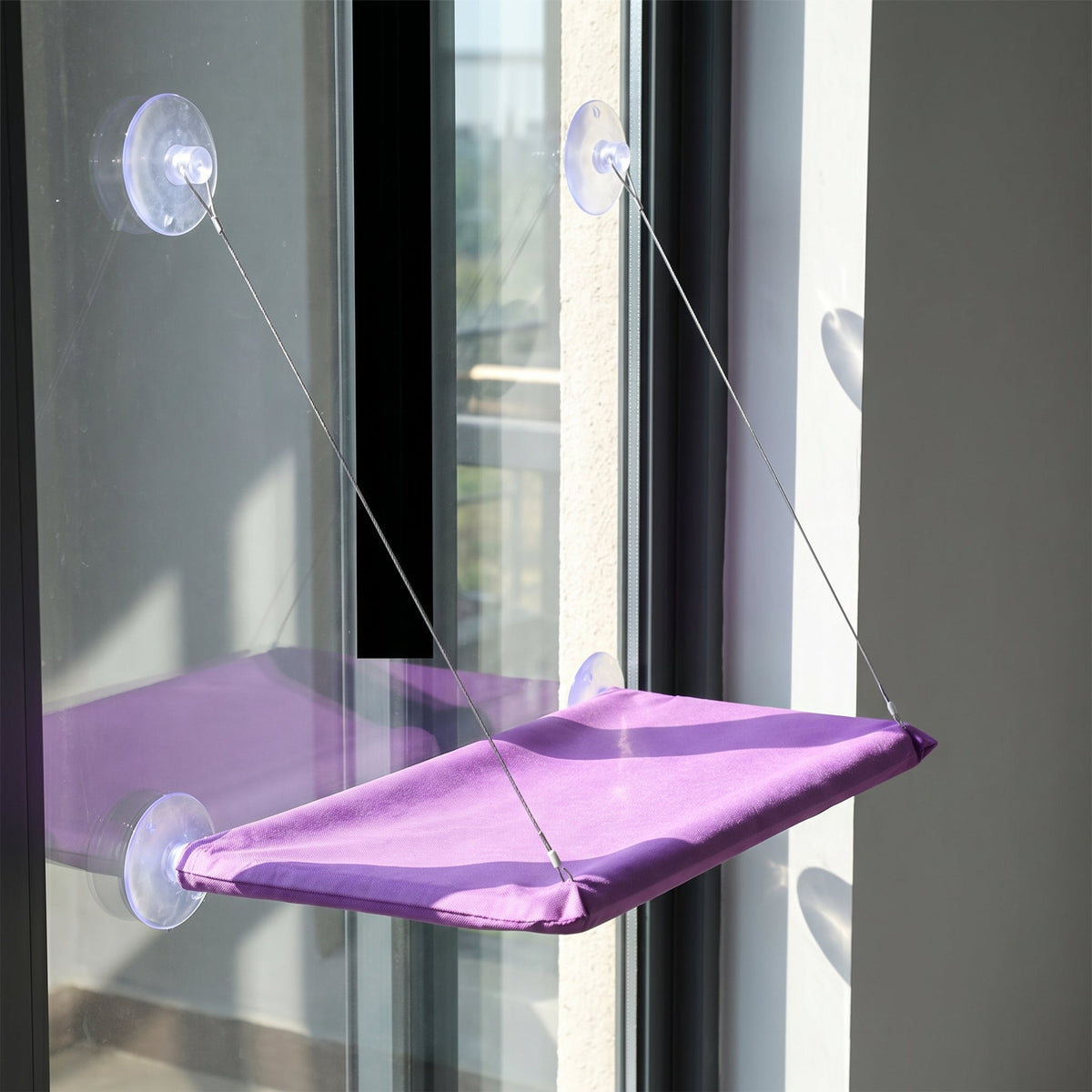 Cat Window Hammock Bed with Suction Cups, Space-Saving Window Perch, Breathable Oxford Fabric