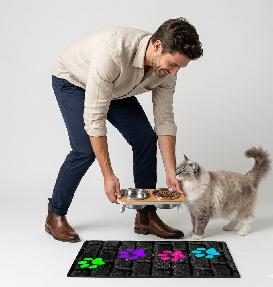 Quick-Dry Diatom Mud Pet Feeding Mat for Dogs & Cats, Absorbent and Anti-Slip