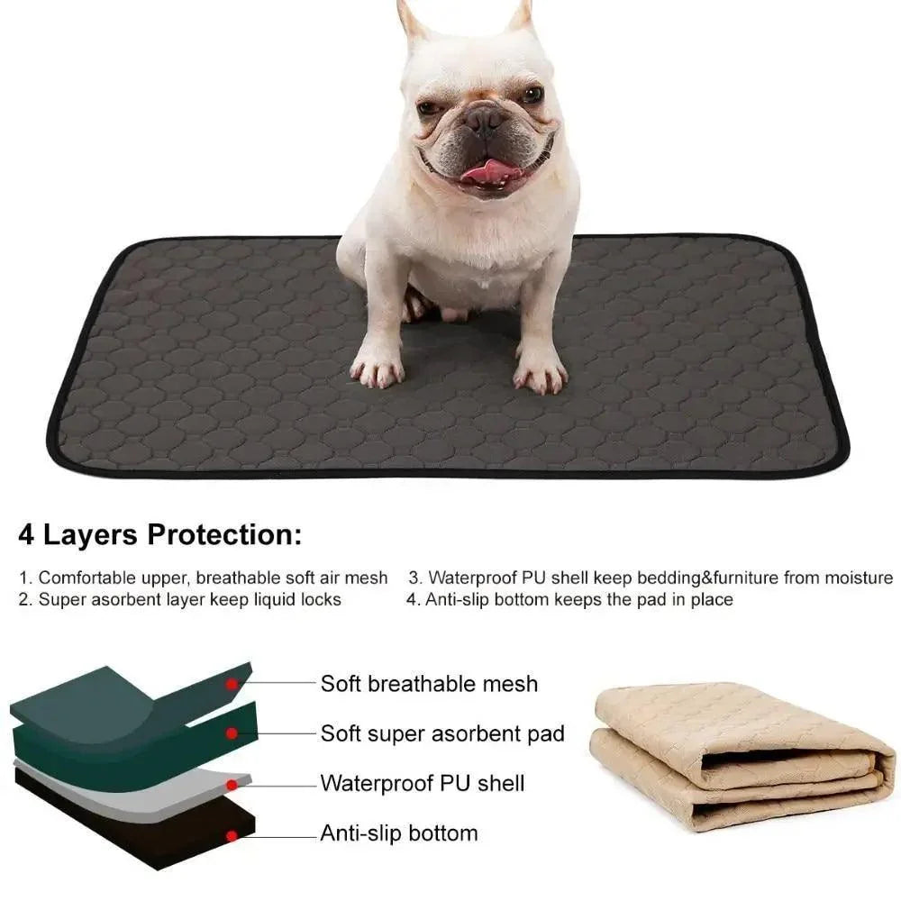 Washable Reusable Pee Pads for Dogs & Cats, Waterproof and Non-Slip, Sizes S to XL